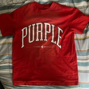 Ralph Lauren Purple Label Red Jersey Shirt with Bold Print